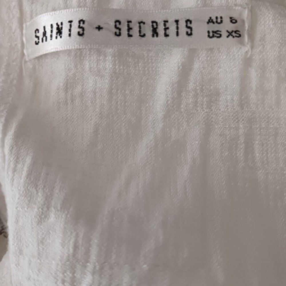 Saints + Secrets Women Size XS White Dress sleeveless Lined - Picture 8 of 9